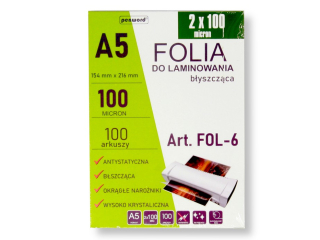 FOLIA LAMINACYJNA FOL-6 2x100mic A5/100 154mmx216mm B�YSZCZ�CA