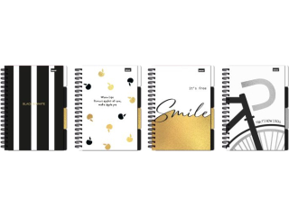 KO�OZESZYT B5/96k. Kratka z mikroperforacj� oraz kieszonk� na notatki / BLACKxWHITE