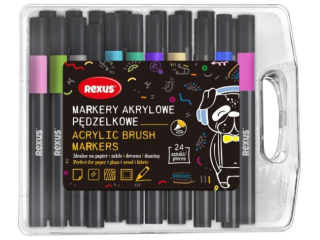 MARKERY AKRYLOWE P�DZELKOWE 24kol. / REXUS TEENS