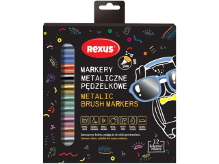 MARKERY P�DZELKOWE METALICZNE 12kol. / REXUS TEENS