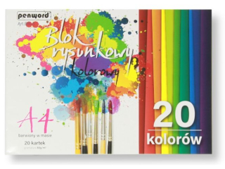 BLOK RYSUNKOWY A4 KOLOROWY BR-5 80g 20 KARTEK 20 KOLOR�W [opakowanie=10szt] (SZPSH)