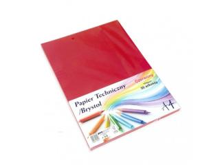 PAPIER TECHNICZNY/BRYSTOL A4 CB-185-UC403 CZERWONYY 50 ARKUSZY (SZPSH)