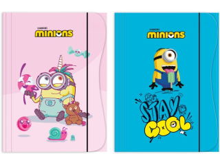 TECZKA Z GUMK� A4 / MINIONKI - KIDS [opakowanie=10szt]