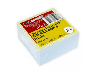 KOSTKA BIUROWA KBN-32 450k BIA�A NIEKLEJONA85X85x40mm 450 KARTEK [opakowanie=6szt]