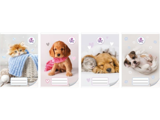 ZESZYT A5/32k. Kolorowe trzy linie / THE SWEET PETS [opakowanie=10szt]
