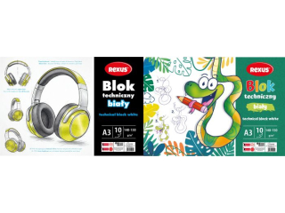 BLOK TECHNICZNY BIA�Y A3/10k. / REXUS TROPICOOL [opakowanie=5szt]