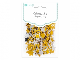CEKINY - GWIAZDKI, 15 G [opakowanie=6szt]