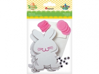 Zestaw do z�o�enia Piankowe zaj�ce bia�o-r�owe 61x98mm ruchome oczy 6szt. TITWLK