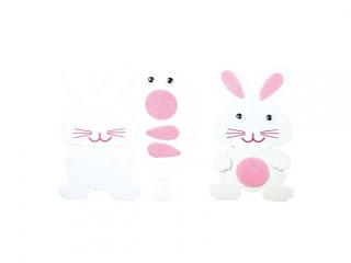 Zestaw do z�o�enia Piankowe zaj�ce bia�o-r�owe 61x98mm ruchome oczy 6szt. TITWLK