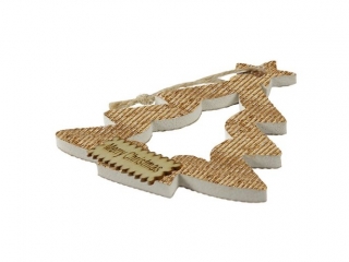 Piankowa choinka 95x120mm z papierow� karbowan� oklejk� br�zow� 2szt.