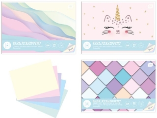 Blok rys.kol.A4 10 80g BWM Pastel [opakowanie=10szt]