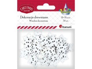 Drewniane patki niegu aurowe 18x18mm biae 30szt. sklejka 2mm