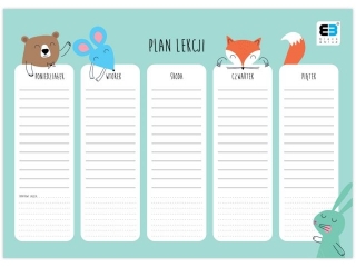 Plan lekcji A4 BEBE Kids Pastel [opakowanie=10szt]