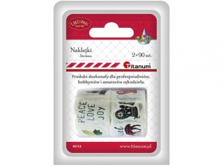 Naklejki papierowe na taśmie 24 wzory Boże Narodzenie 2 taśmy x90 naklejek