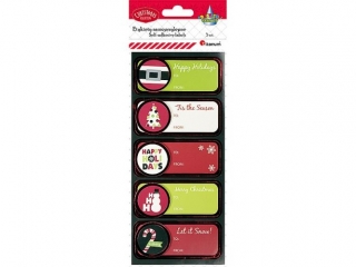 Karnety samoprzylepne 3D Boże Narodzenie 90x38mm dekory okrągłe 5szt.