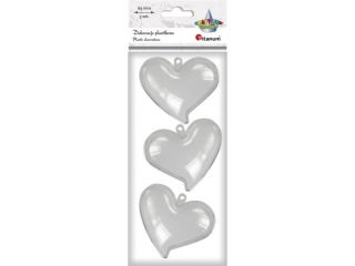 Bryły plastikowe serca 65x58mm głębokość 40mm 3szt. TITWAL