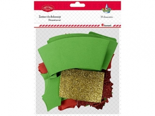 Zestaw do z�o�enia Wianek 33, 5cm z pianki + zawieszka 28mm dekoracje poinsecja 57szt.