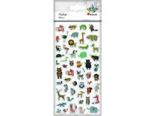 Naklejki wypukłe miękkie zwierzęta afrykańskie i leśne 51szt.