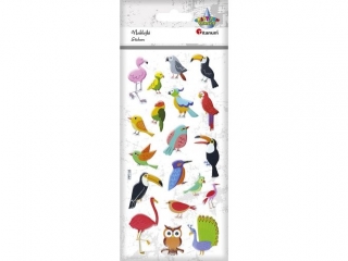 Naklejki wypukłe miękkie ptaki egzotyczne 19szt.