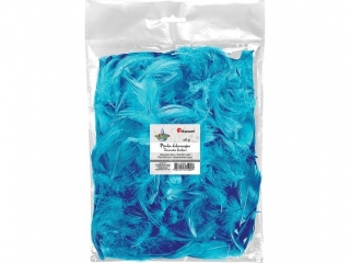 Piórka dekoracyjne puch 16g błękitne