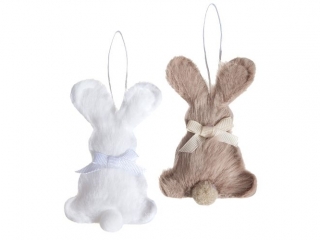 ZAWIESZKI FUTERKOWE KR�LICZKI 9CM, 2 SZT. NEUTRAL [opakowanie=3szt]