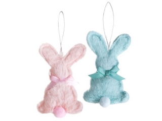 ZAWIESZKI FUTERKOWE KR�LICZKI 9CM, 2 SZT. PASTEL [opakowanie=3szt]