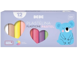 Plastelina 12 kol. BEBE Kids Pastel