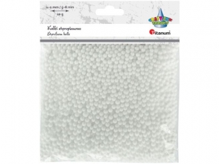 Styropianowe kulki 20g mix rozmiarów O1-2/5-8mm białe