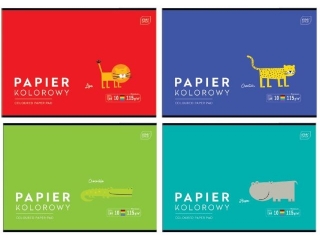Papier kolorowy A4 10 115g BEBE Kids [opakowanie=10szt]