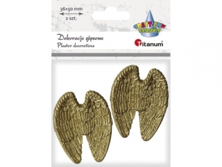 Skrzydła anioła ceramiczne 40x52x10mm złote 2szt.
