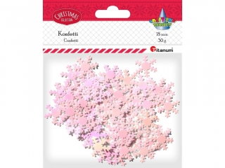Konfetti Płatki śniegu 18mm 30g bladoróżowe