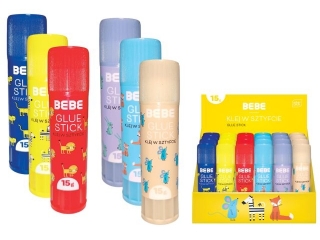 Klej w sztyfcie 15g BEBE Kids 24szt [opakowanie=24szt]