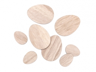 DREWNIANE JAJKA 4CM, 7 CM, 8 SZT. NATURALNE [opakowanie=6szt]