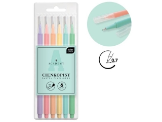 Cienkopisy pastelowe 6kol. ACADEMY