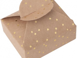 PUDEKA SKADANE CANDY BOX, 6X7, 5X2, 5 CM, ZOTE KROPECZKI, 4 SZT. [opakowanie=6szt]