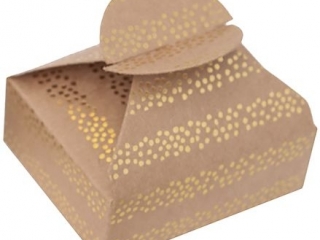 PUDEKA SKADANE CANDY BOX, 6X7, 5X2, 5 CM, ZOTE PASKI, 4 SZT. [opakowanie=6szt]