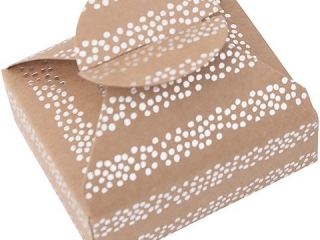 PUDEKA SKADANE CANDY BOX, 6X7, 5X2, 5 CM, SREBRNE PASKI, 4 SZT. [opakowanie=6szt]