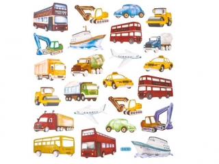NAKLEJKI - TRANSPORT, 24 SZT. [opakowanie=5szt]