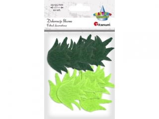 Dekoracje filcowe trawa 35x25mm zielona jasna, zielona ciemna 20szt. TITWLK