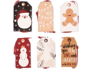 ZAWIESZKI DO PREZENTW ZE SZNURKIEM, MERRYxBRIGHT, 24 SZT. [opakowanie=6szt]