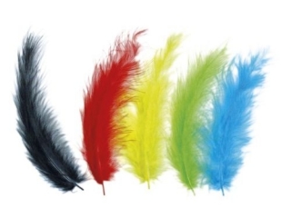 Pirka dekoracyjne puch 11, 8-15cm 20szt. te, zielone, niebieskie, czerwone, czarne