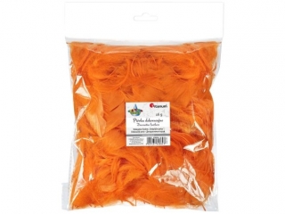 Piórka dekoracyjne puch 16g pomarańczowe