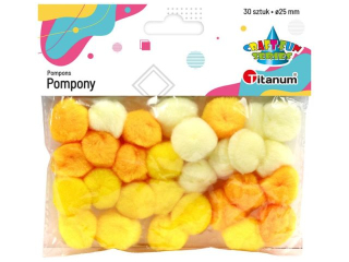 Pompony akrylowe 25mm tonacja żółta 30szt. TITWLK