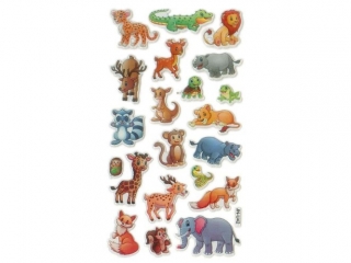 Naklejki wypuke zwierzta 21szt.