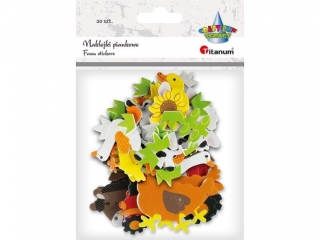 Naklejki piankowe zwierzęta gospodarskie, rośliny, płotek 20szt.