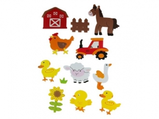 Naklejki piankowe zwierzta gospodarskie, roliny, potek 20szt.