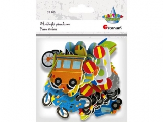 Naklejki piankowe pojazdy 12 wzorów 39szt.