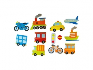 Naklejki piankowe pojazdy 12 wzorw 39szt.