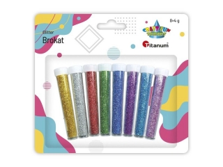 Brokat w fiolkach metaliczny 8 kolorów x4g