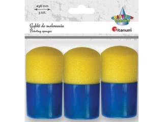 Gąbki do tuszowania tamponiki 3szt. O3, 8cm plastikowe uchwyty